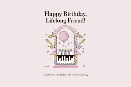 Minimalist Birthday Illustration for Lifelong Friend
