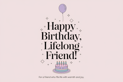 Minimalist Birthday Card for a Lifelong Friend