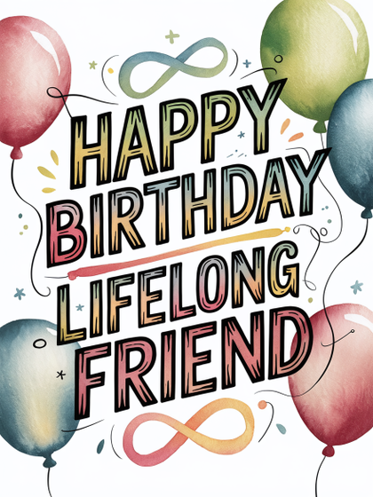Watercolor Birthday Card for Lifelong Friend