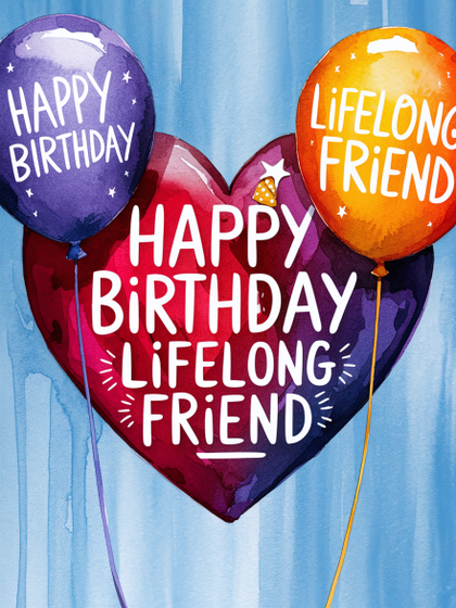 Watercolor Happy Birthday Lifelong Friend