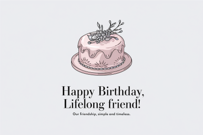 Hand-Drawn Birthday Cake Illustration