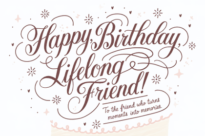 Happy Birthday Lifelong Friend Calligraphy