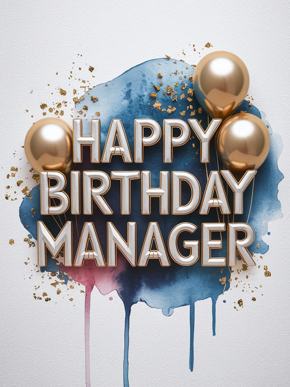 Happy Birthday Manager – Watercolor Greeting Card