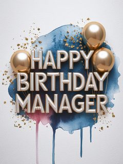 Happy Birthday Manager – Watercolor Greeting Card