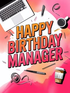 Happy Birthday Manager Card