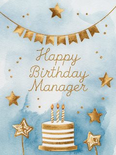 Watercolor Birthday Card for Manager