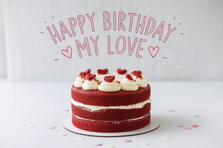 Happy Birthday My Love Red Velvet Cake