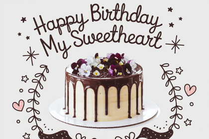 Birthday Cake with Happy Birthday My Sweetheart