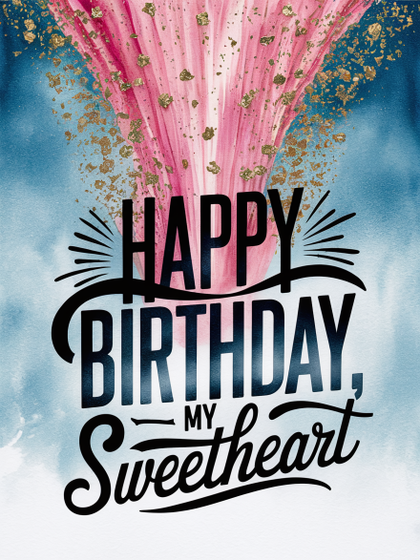 Watercolor Happy Birthday Greeting Card