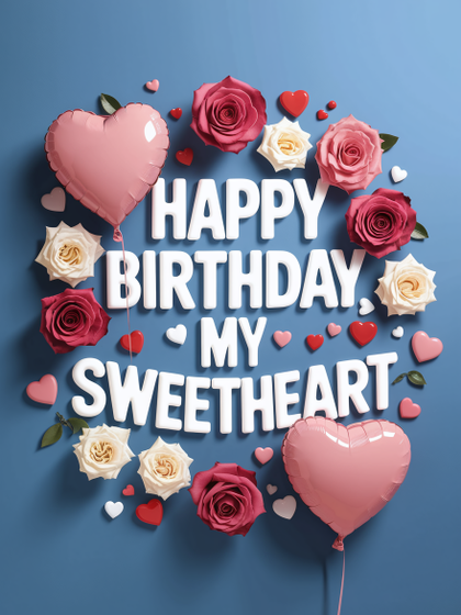 Happy Birthday Sweetheart – Minimalist Watercolor Design