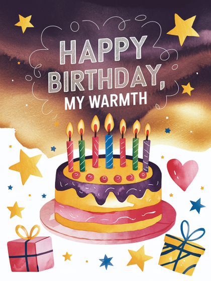 Happy Birthday Watercolor Illustration