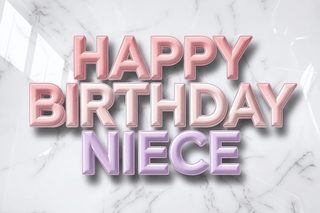 Happy Birthday Niece – 3D Rendered Text