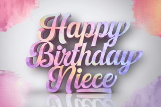 Watercolor Happy Birthday Niece Text