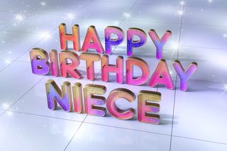 Happy Birthday Niece with Glitter Text