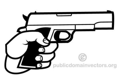 Hand Holding a Gun Vector Image