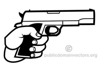 Hand Holding a Gun Vector Image