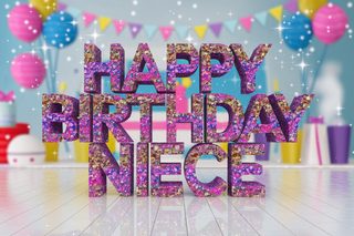 Happy Birthday Niece Glitter Text