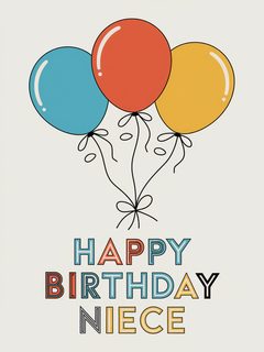 Birthday Balloons Niece Greeting Card