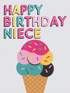 Happy Birthday Niece Ice Cream Card