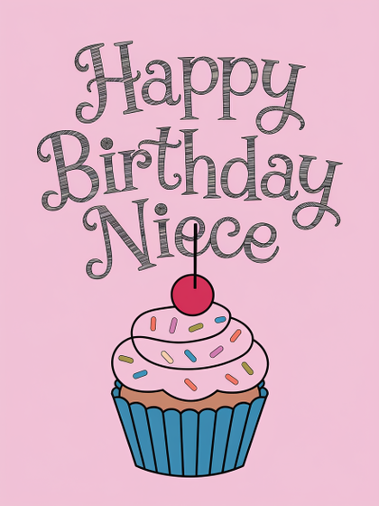 Happy Birthday Niece Cupcake