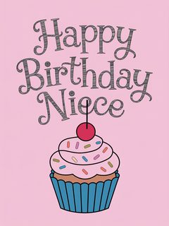 Happy Birthday Niece Cupcake