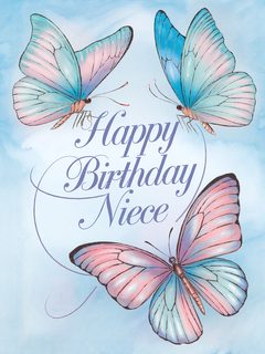 Happy Birthday Niece Card with Butterflies