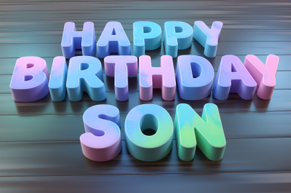 3D Happy Birthday Son Text