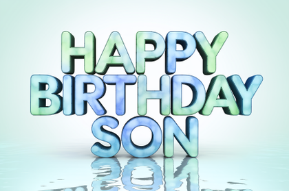 Happy Birthday Son Watercolor 3D Render