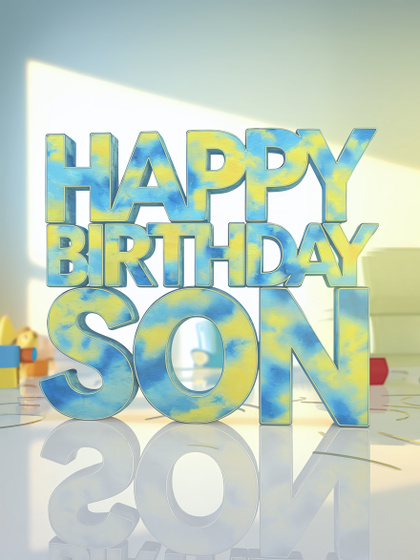 Happy Birthday Son 3D Text