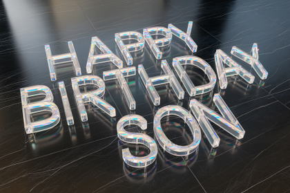 Happy Birthday Son Glass Letters