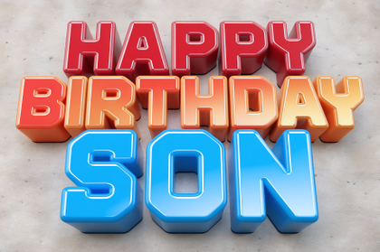 Happy Birthday Son 3D Text