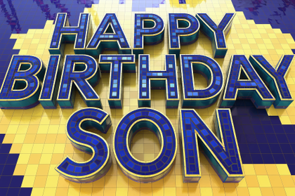 Happy Birthday Son Mosaic Sign
