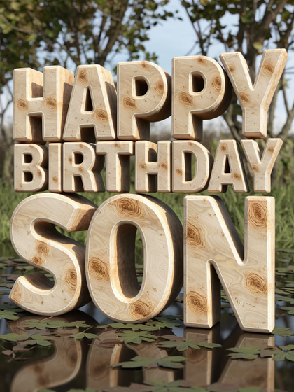 Happy Birthday Son Wooden Letters
