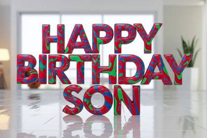 Happy Birthday Son 3D Text