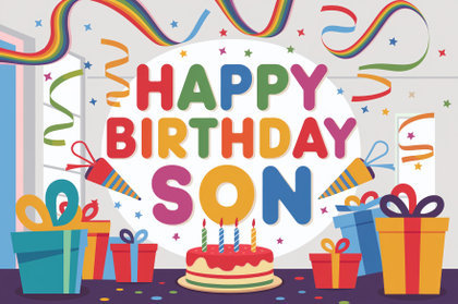 Happy Birthday Son Illustration