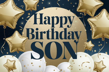 Happy Birthday Son Card with Balloons