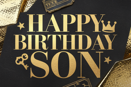 Happy Birthday Son Gold Sign