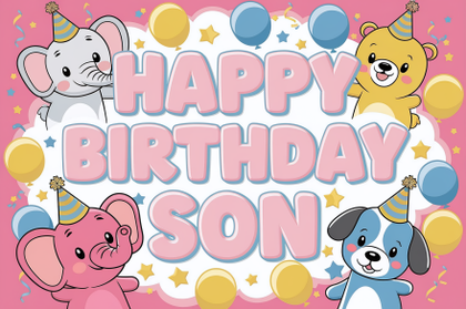 Cute Happy Birthday Son Card