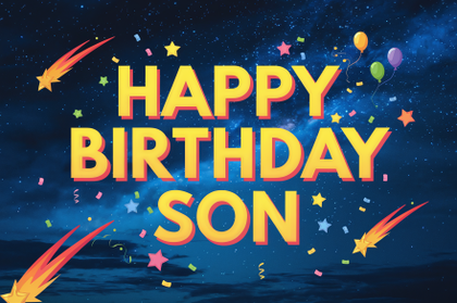 Happy Birthday Son – Starry Night Card