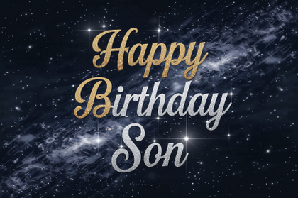 Happy Birthday Son with Galaxy Background