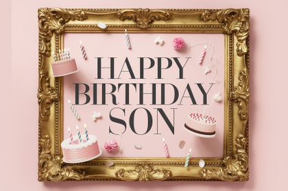 Happy Birthday Son Cake and Frame