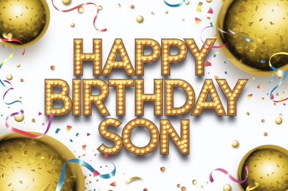 Happy Birthday Son with Marquee Lights