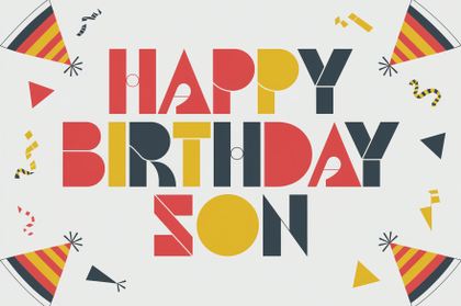 Happy Birthday Son Geometric Design