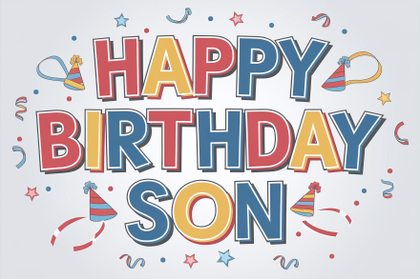 Colorful Happy Birthday Son Card