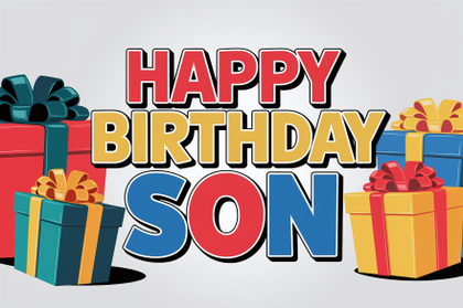 Happy Birthday Son Greeting Card Design