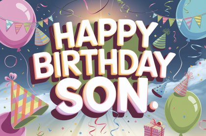 Happy Birthday Son Vector Illustration