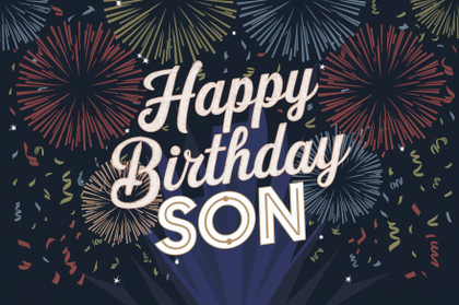 Happy Birthday Son with Fireworks