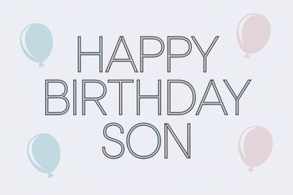 Minimalist Happy Birthday Card for Son