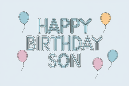 Minimalist Happy Birthday Son Card