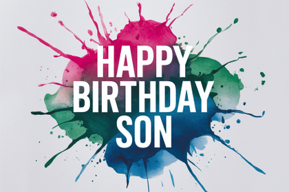Watercolor Happy Birthday Son Card